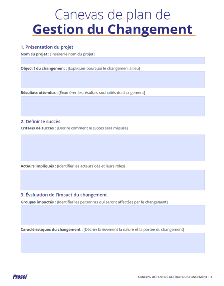 canevas du plan de gestion du changement